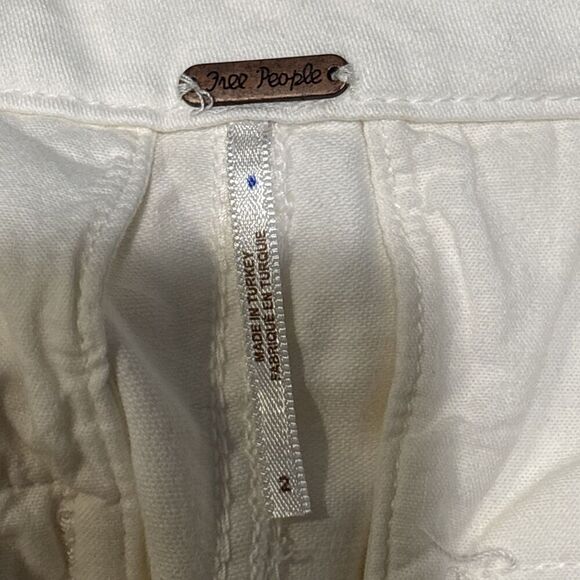 Free People Women's Abby Pleated Baggy Chino High Rise Pants Size 2 Cream Ivory - Picture 12 of 14